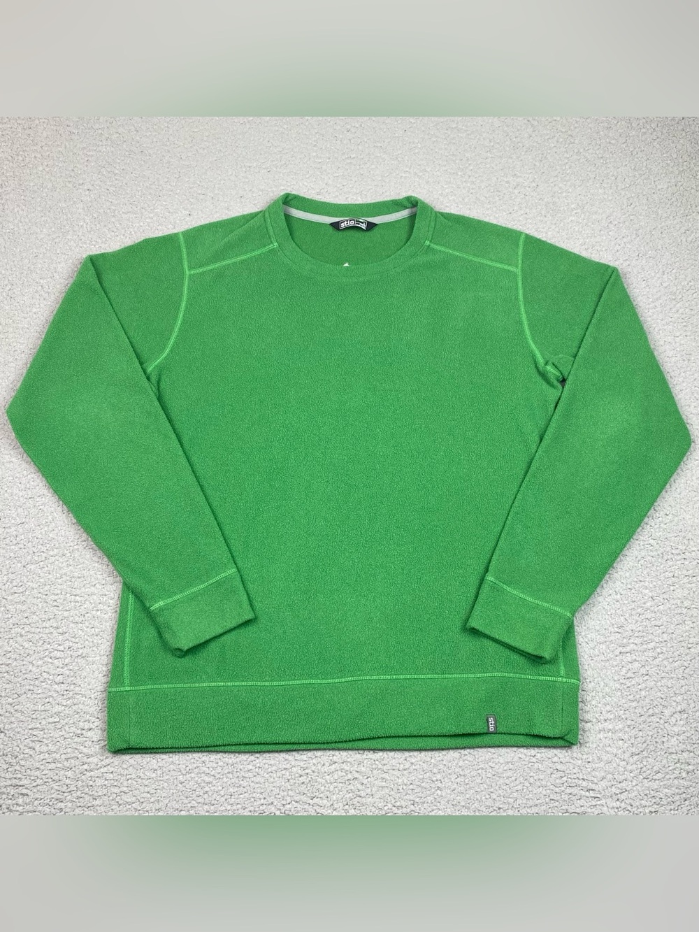 Stio Turpin Fleece Sweatshirt Men's Size M Green Crewneck Outdoor Hiking Medium